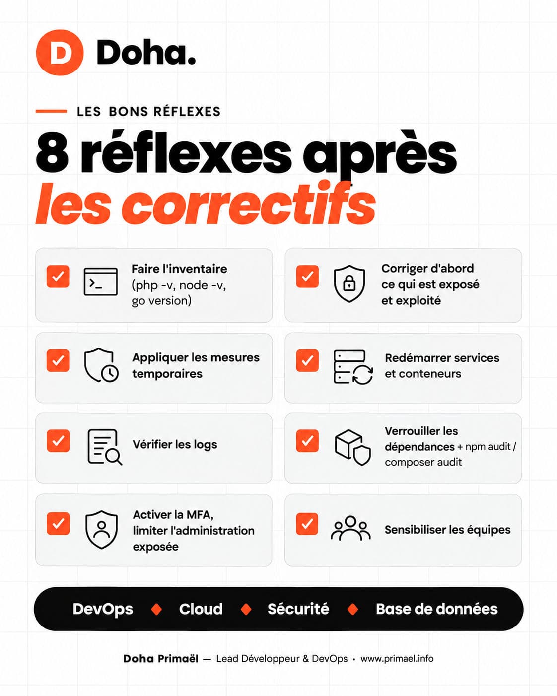 8 Réflexes Après les Correctifs